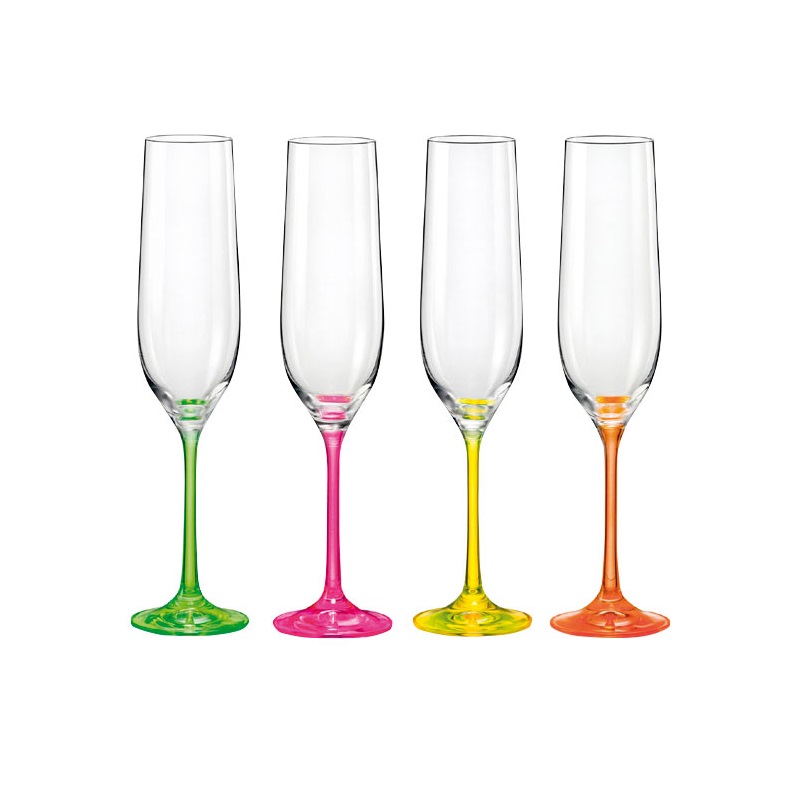 Набор бокалов для шампанского Bohemia Neon 40729/D4892/190 (190 мл, 4 шт)