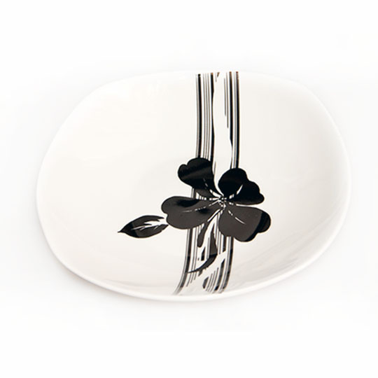 "Черный цветок" тарелка глуб. 23 см 9646