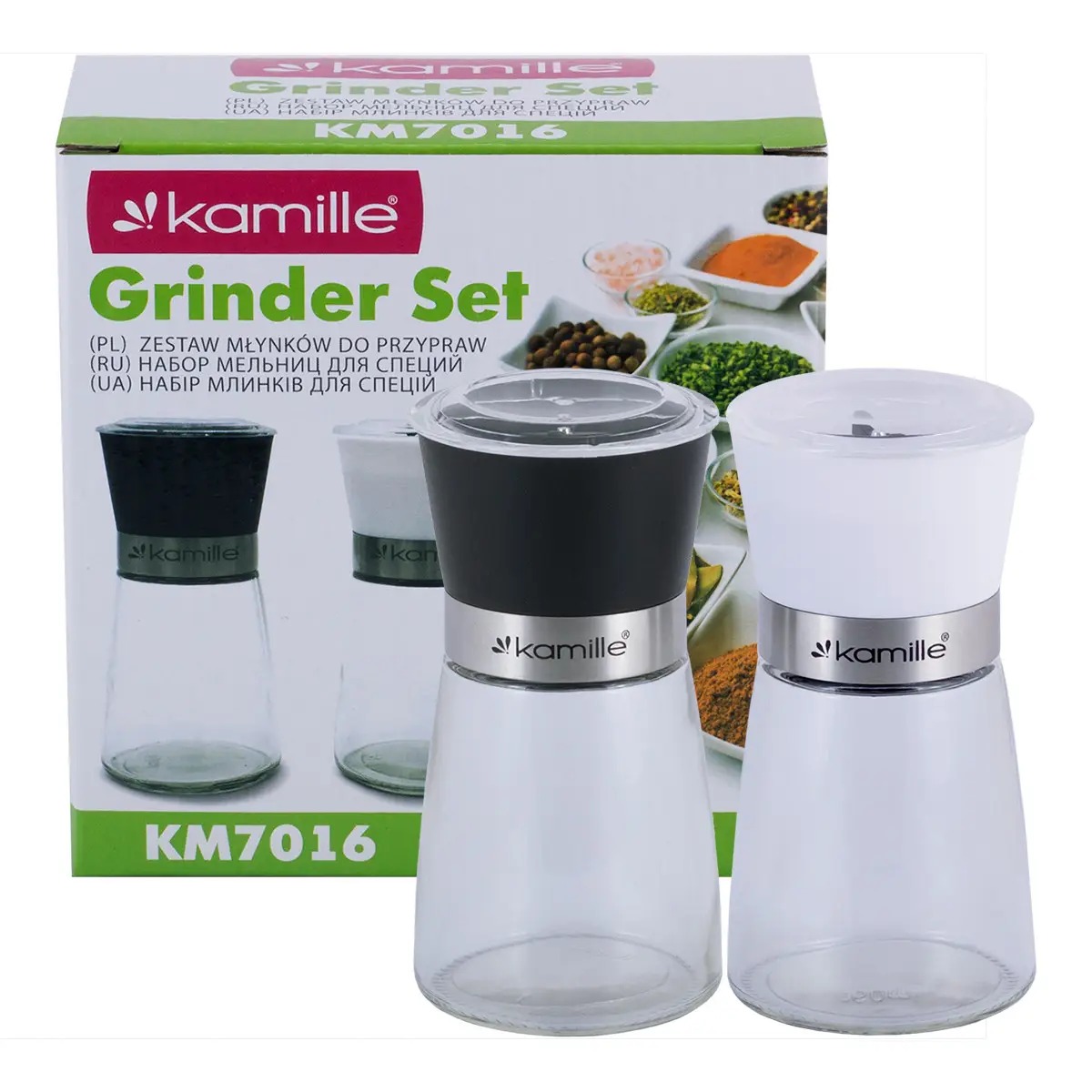 Набір млинів для спецій Kamille KM-7016 (2 шт)