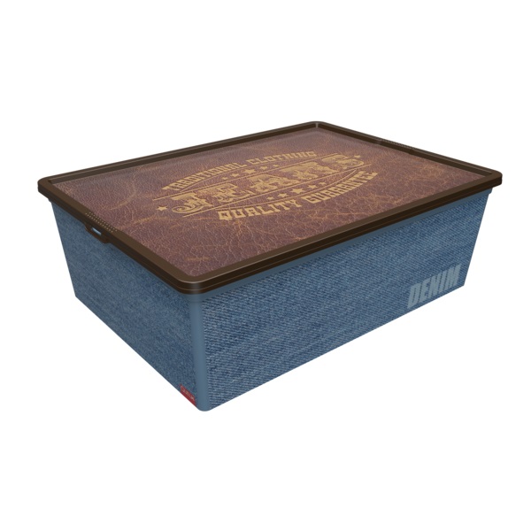 Контейнер Qutu Trend Box Denim Leather 25 л (17,5х37х52,5 см)