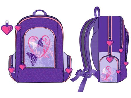 Рюкзак шк deVENTE Hearts фіолет